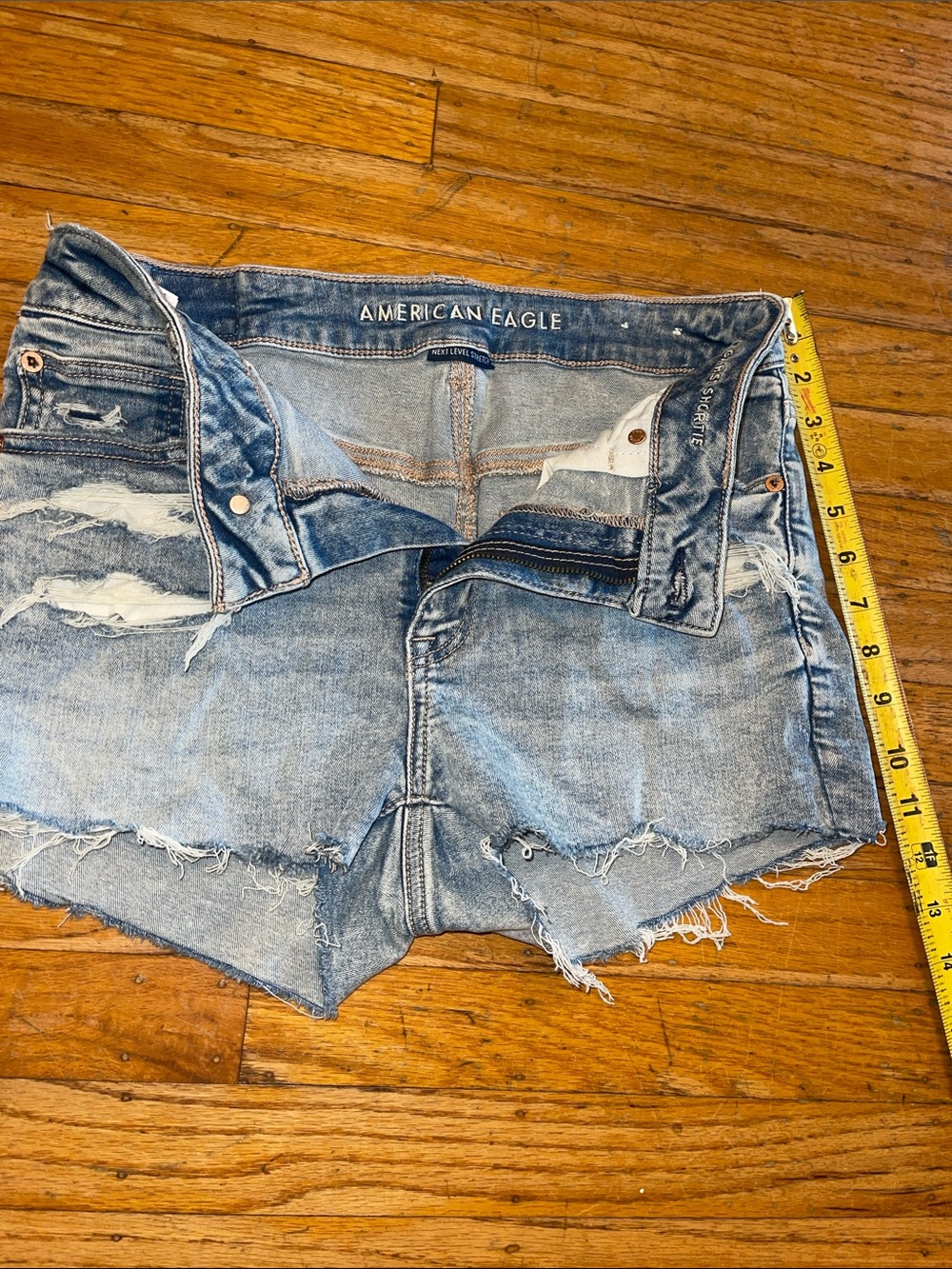 American Eagle Outfitters Distressed Light Blue Denim Cutoff Shorts